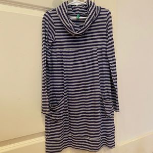Striped turtleneck dress